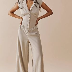 NWT Free People Shasta One-Piece, M, Saltwater Khaki